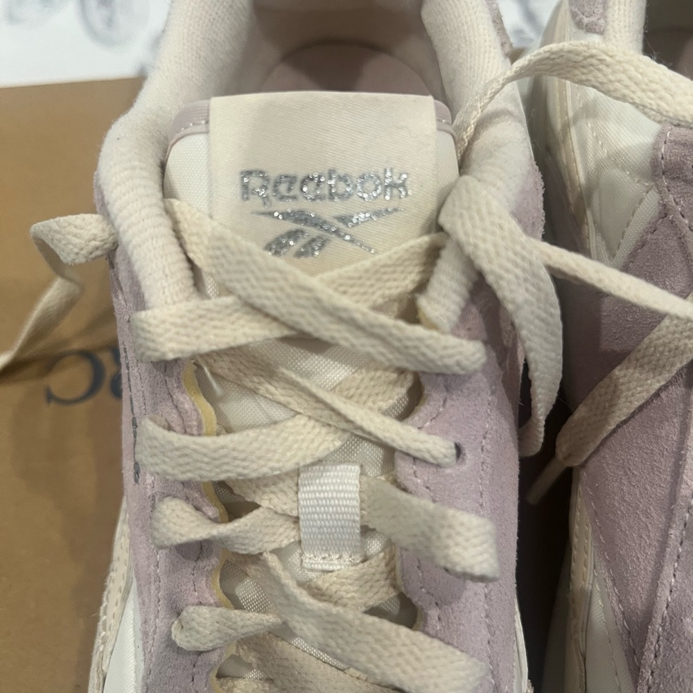 Reebok Women’s Classic Pale Pink & Cream Sneakers - Picture 2 of 3
